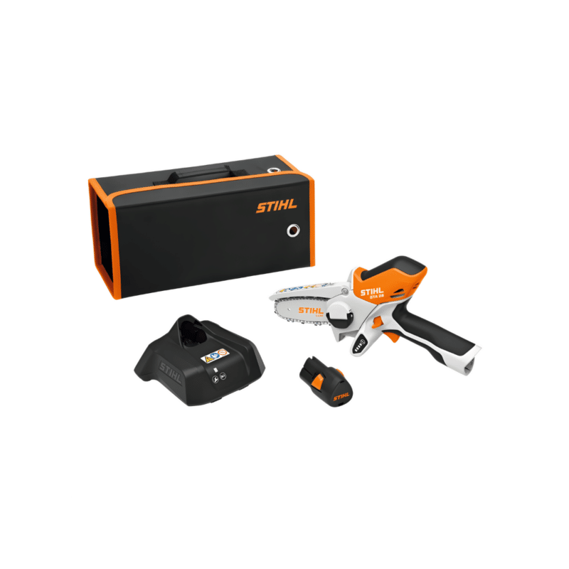 Mini Sierra/Podadora a Batería 10.8V Espada de 4? Corte de Ramas y Arbustos Uso Ocasional Incluye Batería, Cargador y Funda Stih