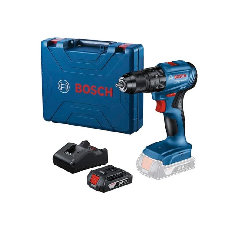 Rotomartillo inalámbrico de 1/2? 18V Brushless en Maletín (1 batería 18V de 2.0 Ah+1 cargador GAL 18V-20) Bosch GSB 185-LI