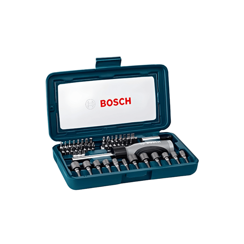 Set de 46 Piezas 32 puntas + 12 Dados + 1 Soporte Universal + 1 Desatornillador Bosch 2607017399