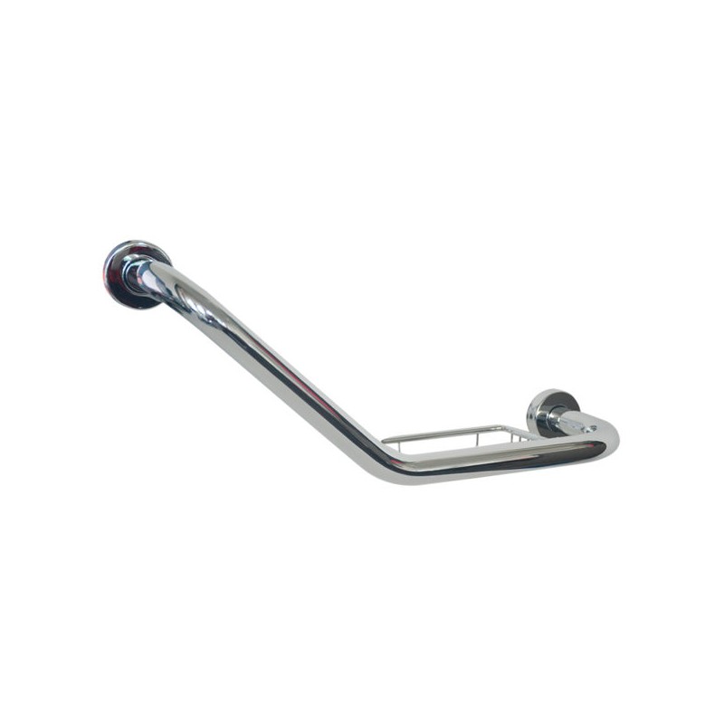 Barra de Seguridad Angular de Acero Inoxidable con Jabonera Metalflu 34005