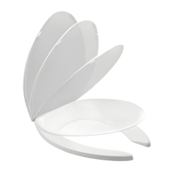 Asiento para WC Elongado Cierre Lento Frente Abierto Blanco Helvex AT-1