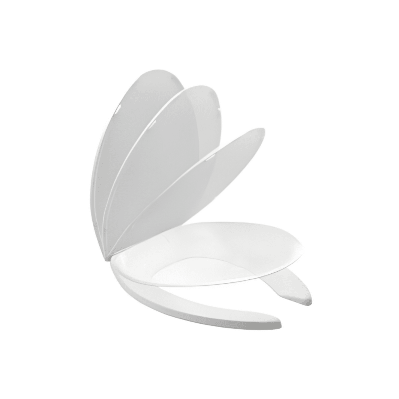 Asiento para WC Elongado Cierre Lento Frente Abierto Blanco Helvex AT-1