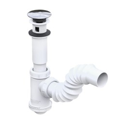 Cespol de Bote para Lavabo Incluye Contra de Push con Rebosadero 2218A Fleximatic