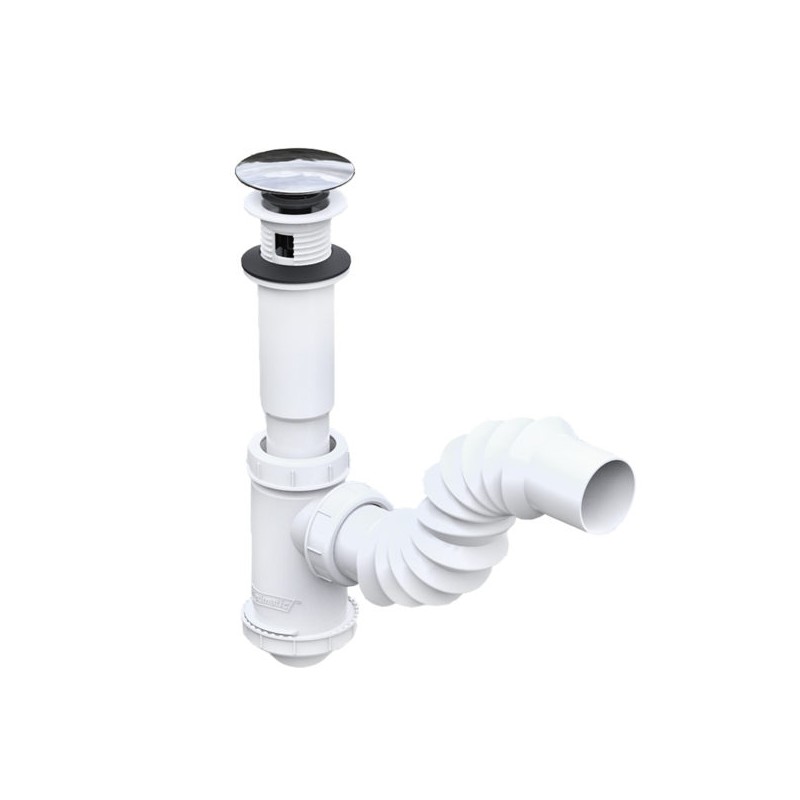 Cespol de Bote para Lavabo Incluye Contra de Push con Rebosadero 2218A Fleximatic