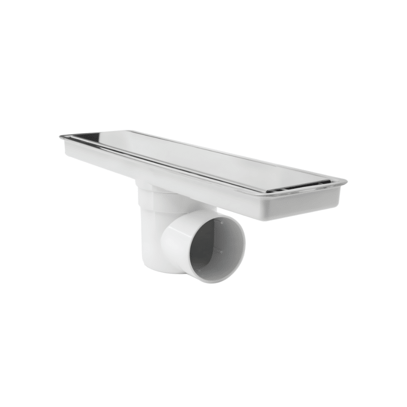 Coladera Alargada 30cm Doble Vista Minimalista Acero Inoxidable ó para Recibir Loseta Fleximatic 2631