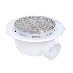 Coladera con Plato Anti filtraciones con Rejilla y Bisel de Acero Inoxidable 1 Salida 2? Fleximatic 2626