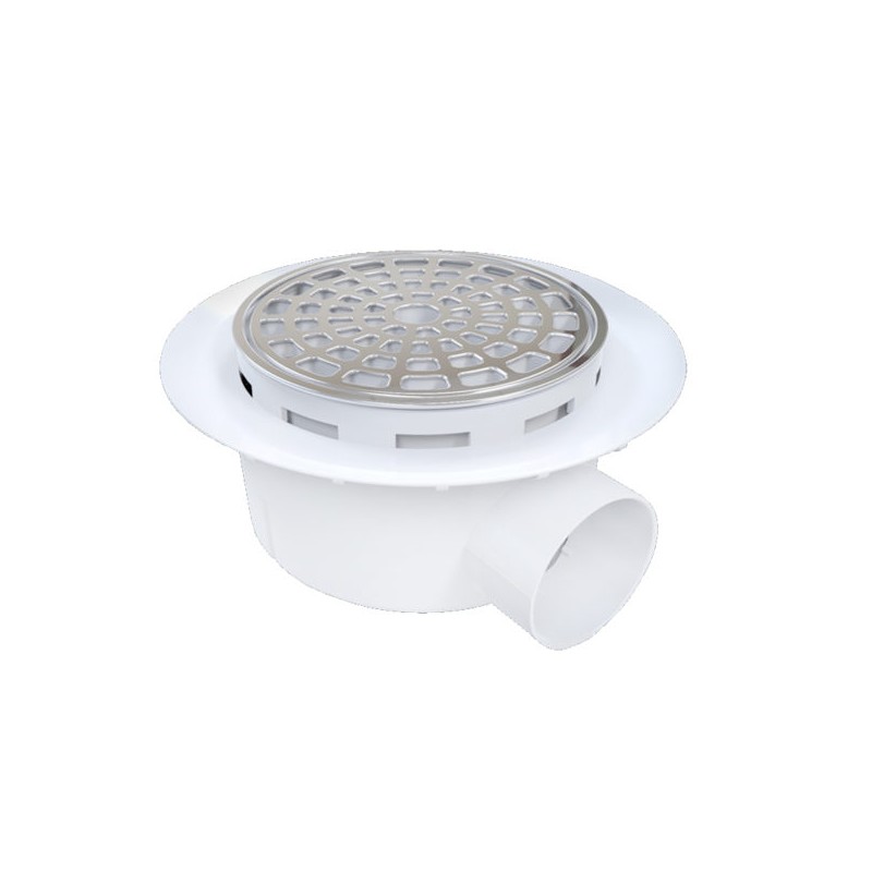 Coladera con Plato Anti filtraciones con Rejilla y Bisel de Acero Inoxidable 1 Salida 2? Fleximatic 2626