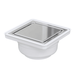 Coladera Universal Cuadrada Minimalista Rejilla Acero Inoxidable Fleximatic 2605