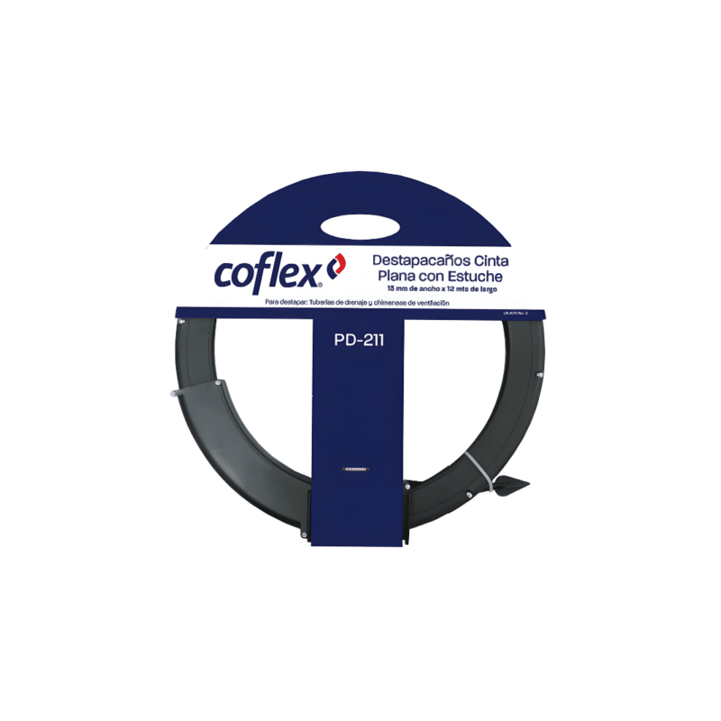 Destapacaños de Cinta con Estuche para Tuberías de Drenaje y Chimeneas de Ventilación Coflex PD-211
