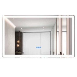 Espejo Touch con Luz LED Bluetooth Indicador de Temperatura Reloj Digital 120X70 CM EL8060H