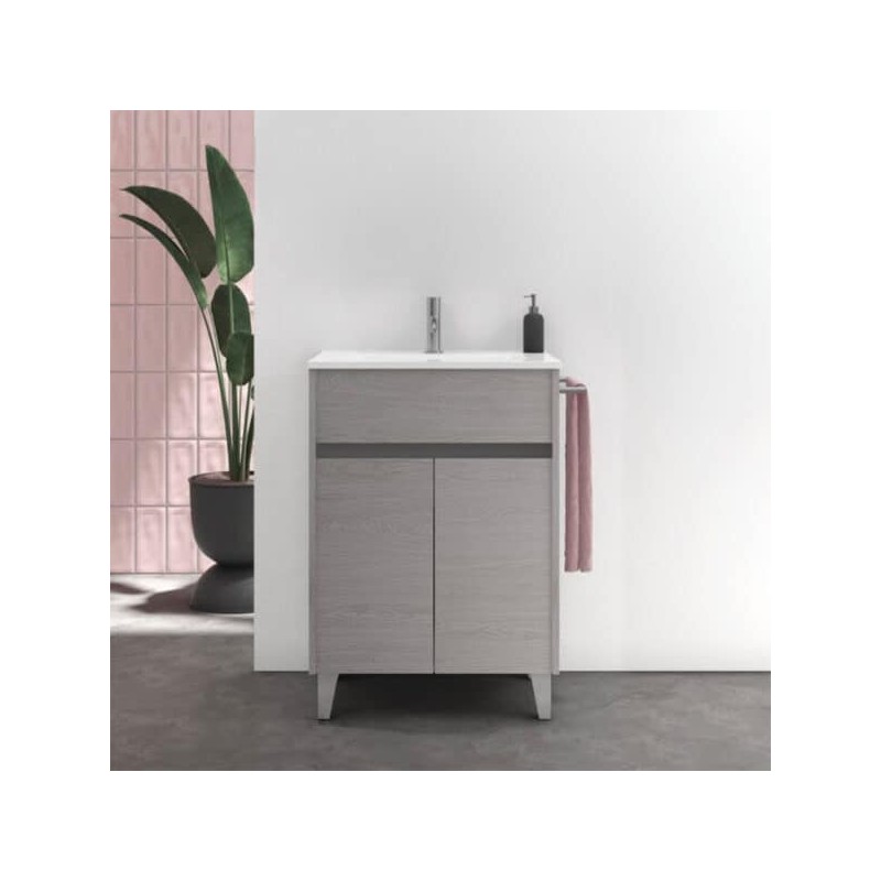 Gabinete Band Blanco Melamina Nuuk con Lavabo Orbis 62cm x 74cm Esbaño 90405