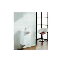 Gabinete Basic Pack Lacado Brillo Blanco con Lavabo Polka 45cm x 33cm Esbaño 90325