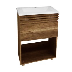 Gabinete con lavabo a piso Coral Olivo de 58 cm