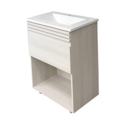 Gabinete con lavabo Coral Polar a piso de 58 cm