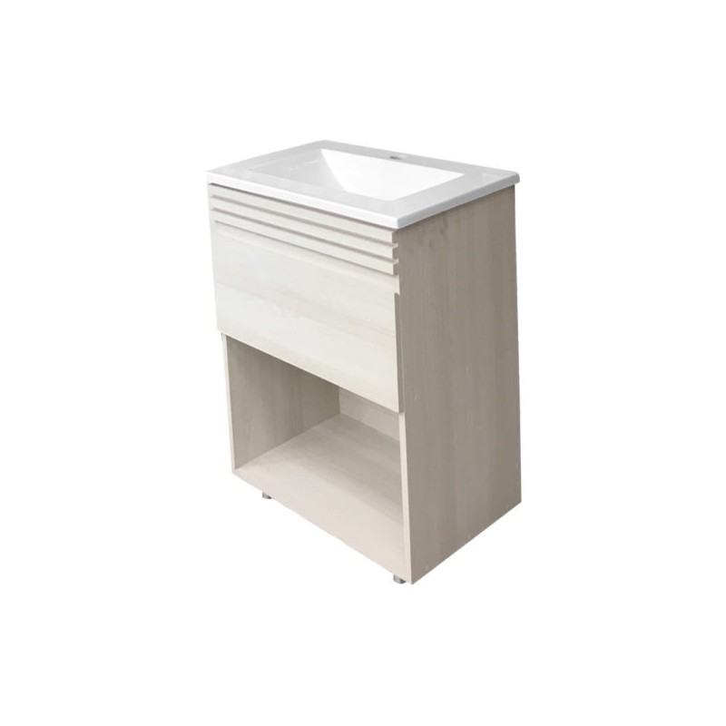 Gabinete con lavabo Coral Polar a piso de 58 cm