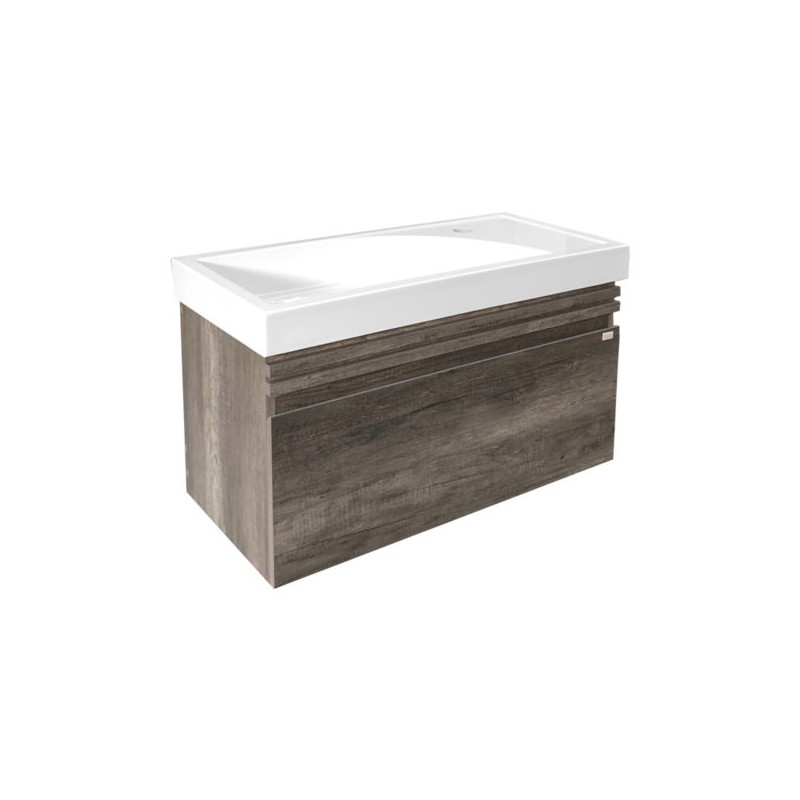 Gabinete con lavabo Suspendido Liah Roble de 80 cm