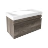 Gabinete con lavabo Suspendido Liah Roble de 80 cm