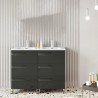 Gabinete Doble Vitale Lacado Brillo Gris con Lavabo Orbis 121cm x 46cm Esbaño 90225