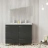 Gabinete Doble Vitale Lacado Brillo Gris con Lavabo Orbis 121cm x 46cm Esbaño 90225