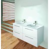 Gabinete Doble Volado Easy Lacado Brillo Blanco con Lavabo Orbis 121cm x 46cm Esbaño 90315