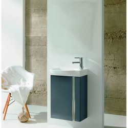 Gabinete Elegance Pack Lacado Brillo Gris con Lavabo Petit 45cm x 34cm Esbaño 90237