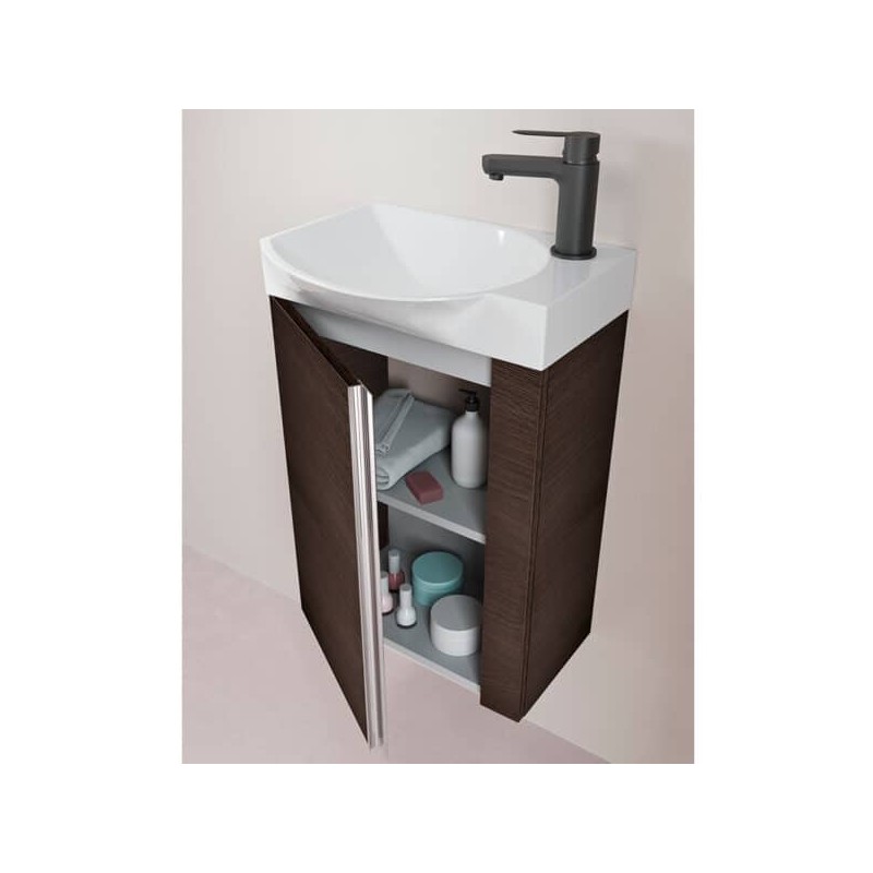 Gabinete Elegance Pack Roble Dakar con Lavabo Petit 45cm x 34cm Esbaño 90234